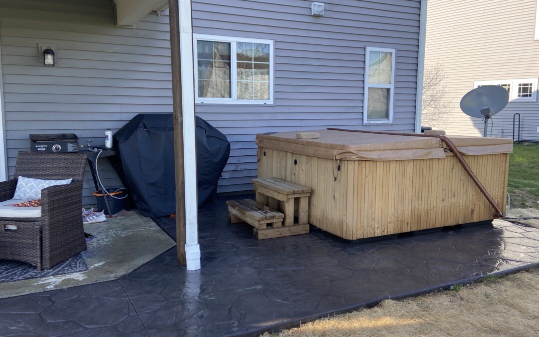 Stamped Concrete Custom Hot Tub Patio